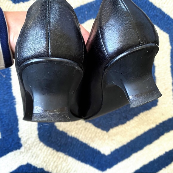 🖤 TAMARIS GENUINE LEATHER BOW DETAIL SQUARE TOE SMALL HEEL PUMPS! - Picture 12 of 14